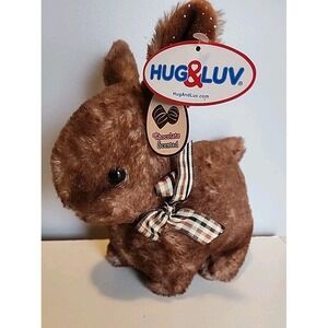 Hug & Luv Brown Plaid Bunny Rabbit Chocolate Scented Plush 11" Stuffed Animal